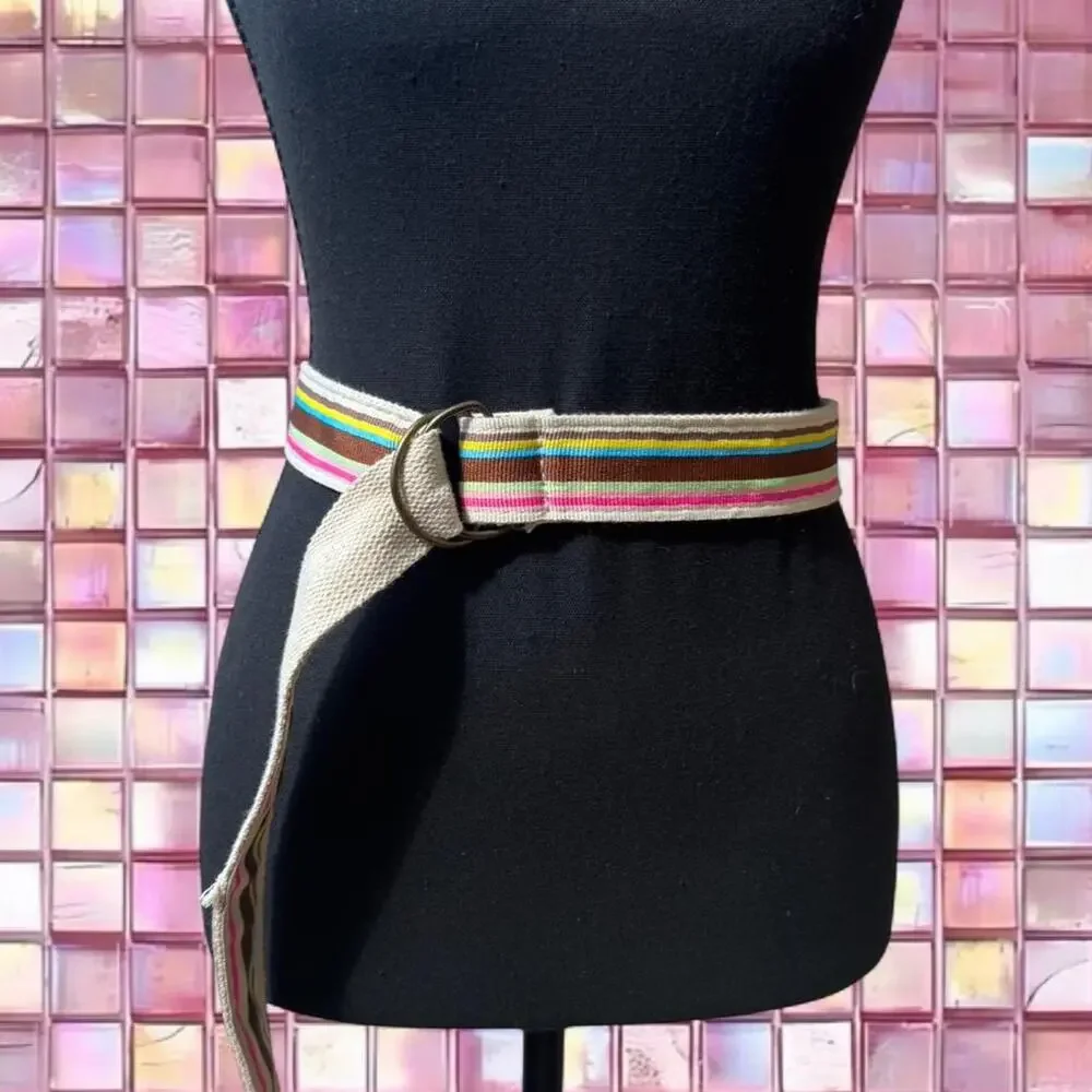 Vintage multicolor striped belt